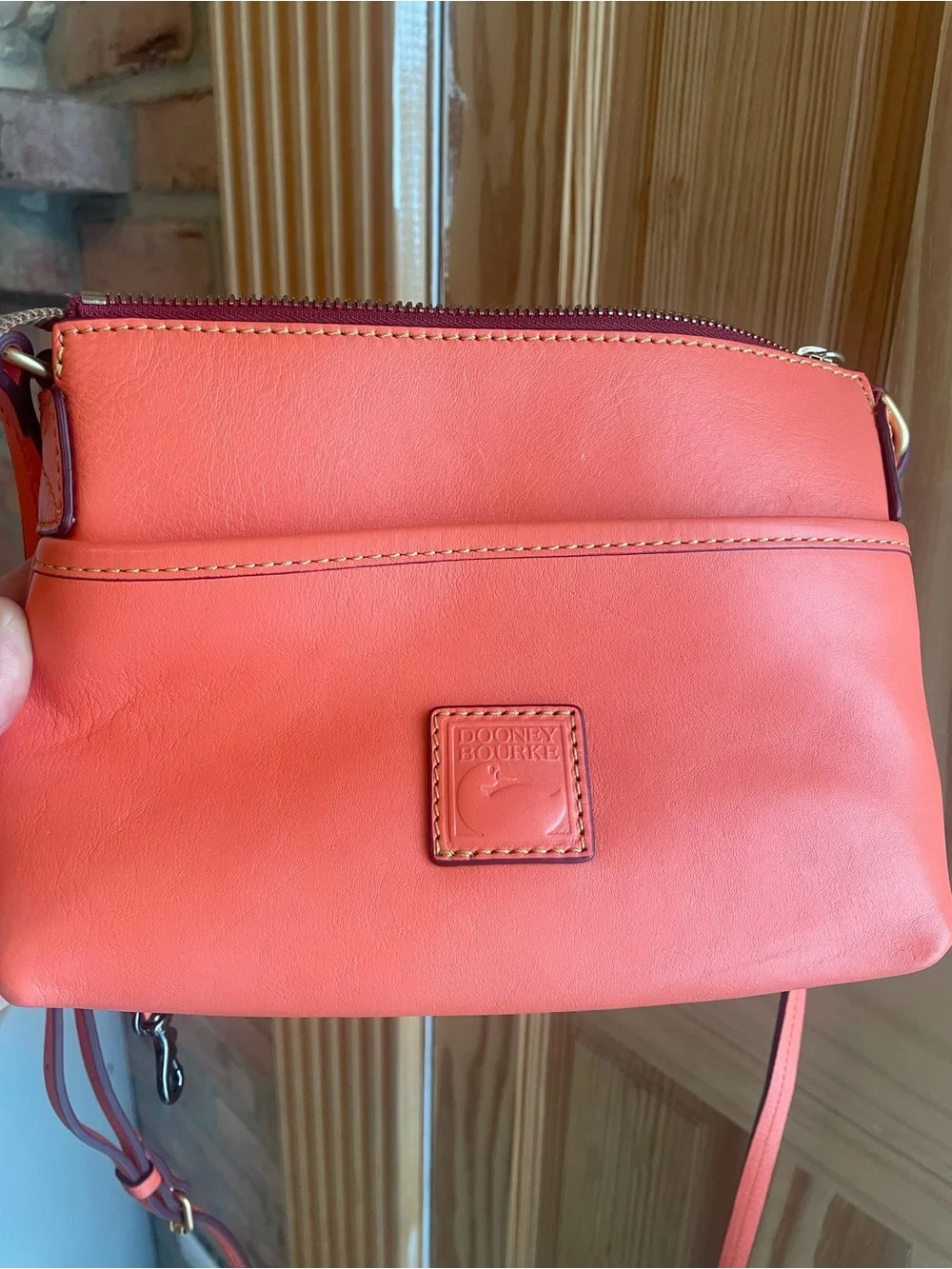 Dooney & Bourke Bright Orange Leather Crossbody